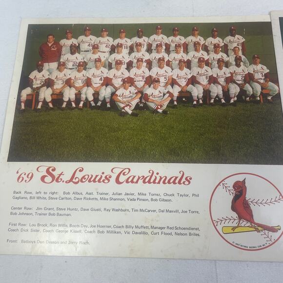 Vintage 1964 1968 1969 St Louis Baseball Cardinals Official Team Photos - Picture 3 of 7